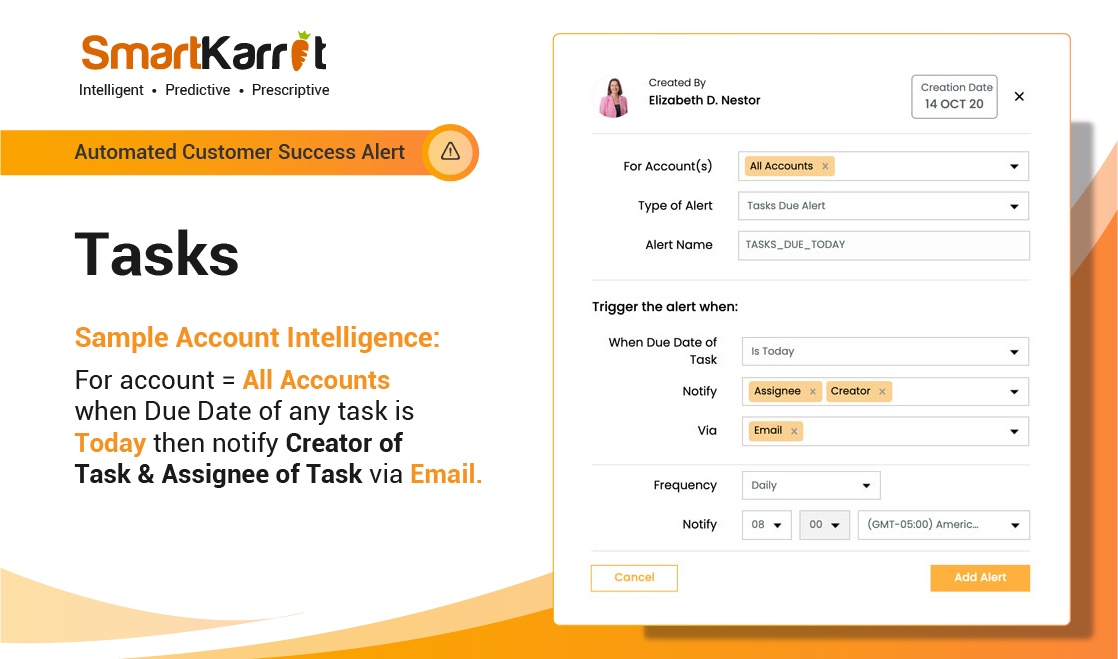 Automated task notification - customer success alert