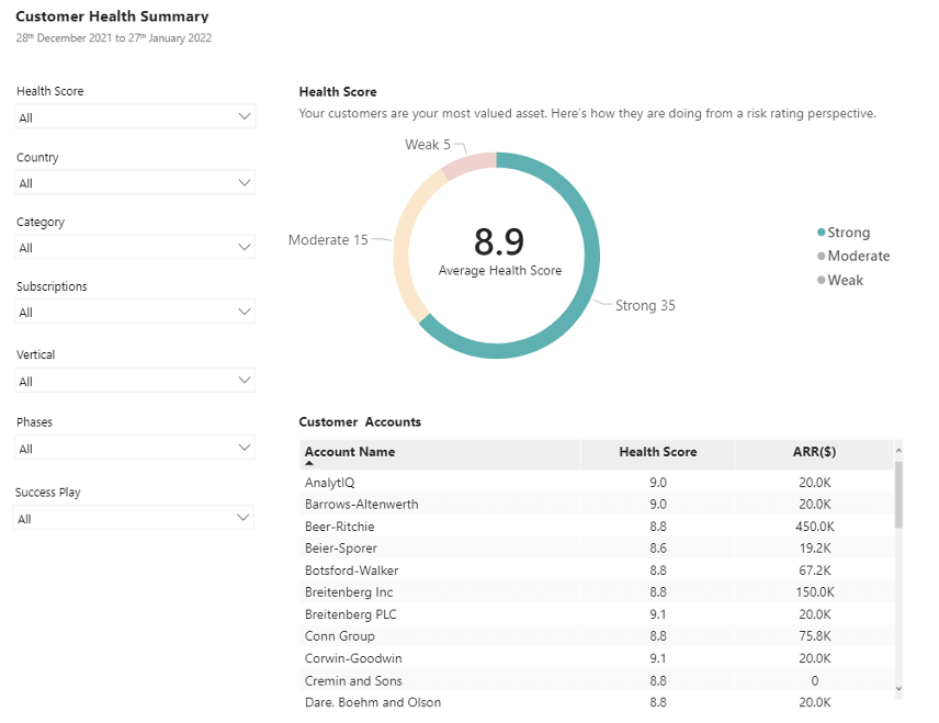 Customer Health Summary Report